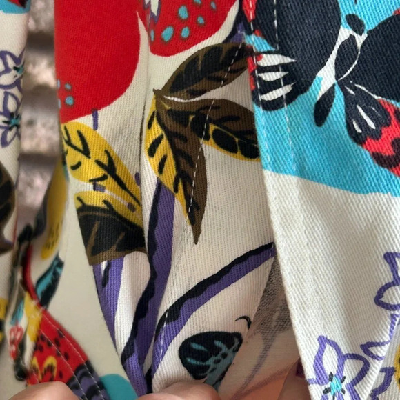 St. John Sport Colorful Butterfly Floral Trucker Denim Jacket READ - Picture 6 of 14